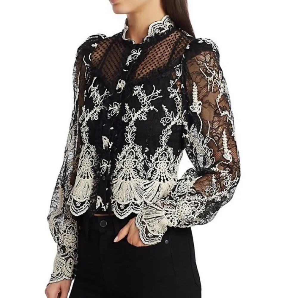 NEW ALEXIS Victorian Lace Blouse M